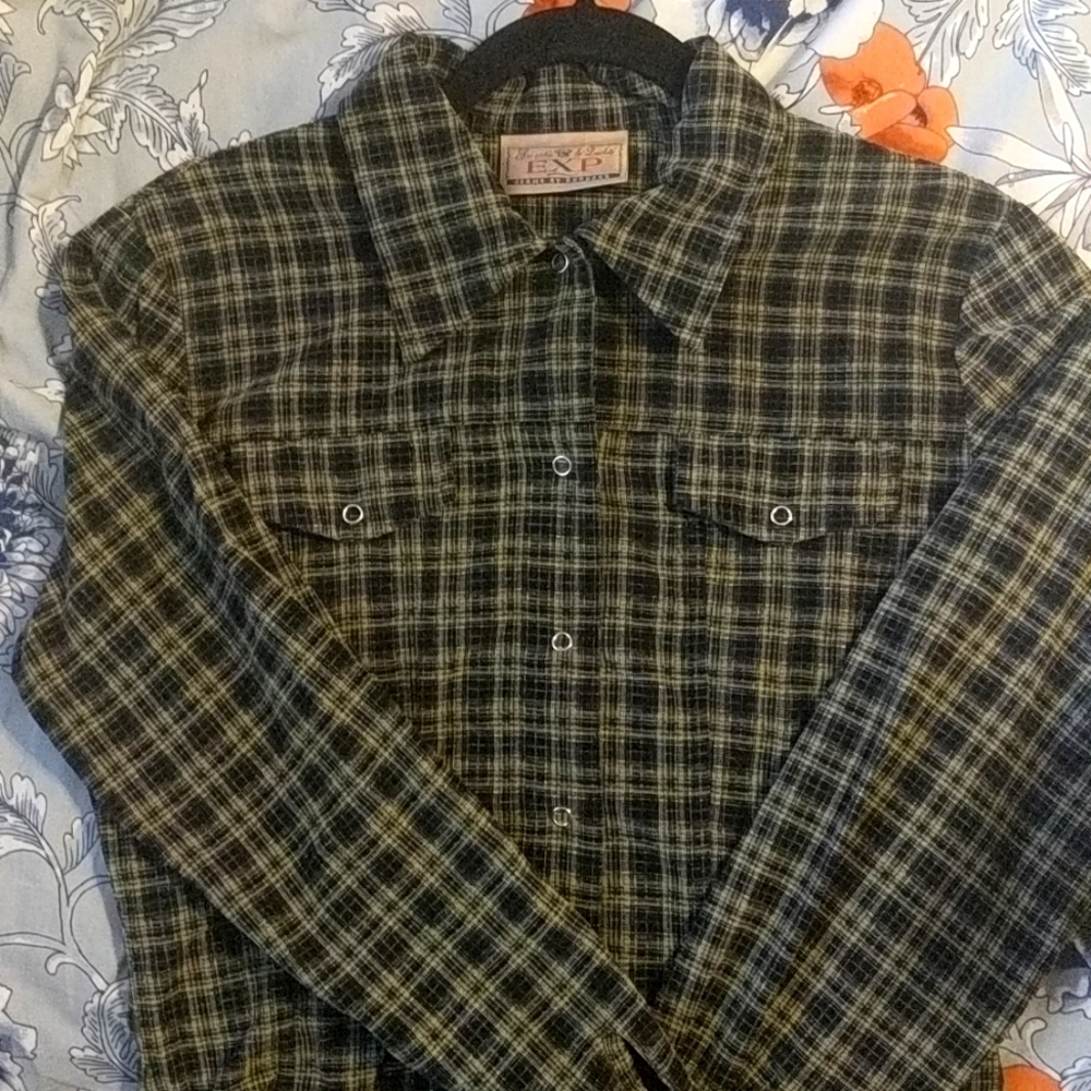 Vintage Express Corduroy Plaid Button-down Shirt